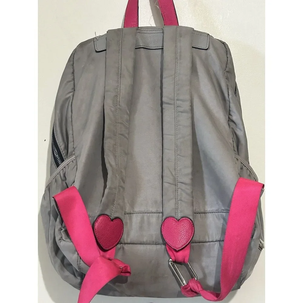Betsey‎ Johnson Gray Quilted Hearts Backpack Glitter Heart Sneaker With Laces